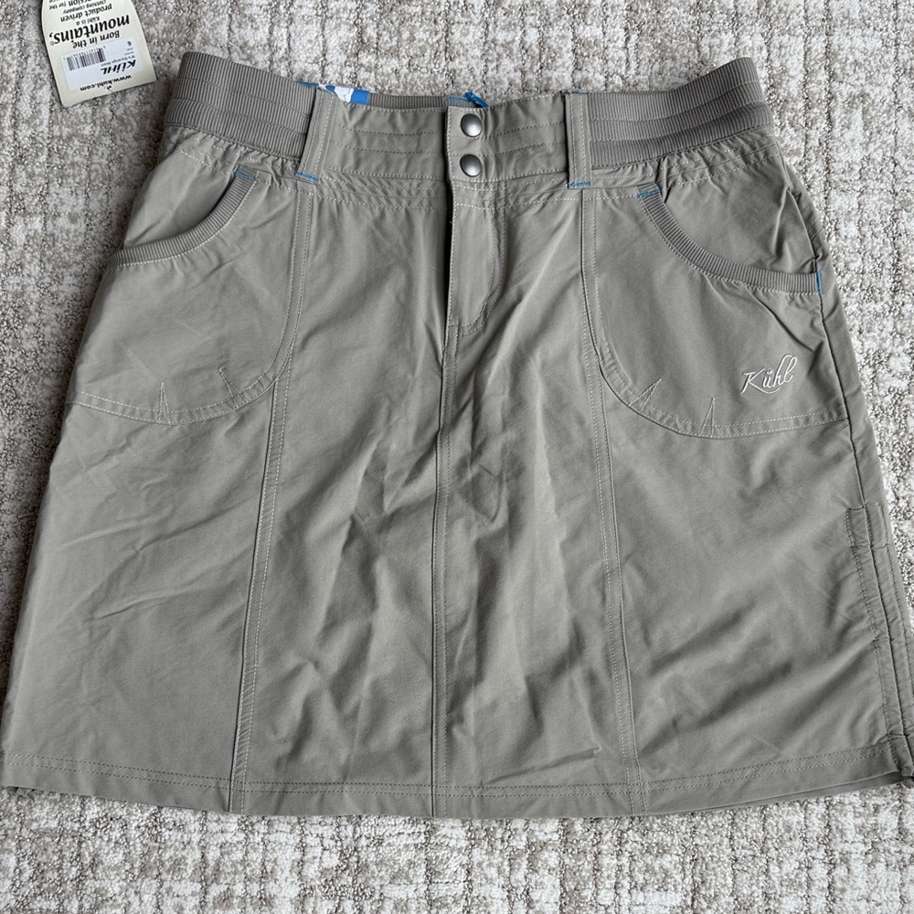 Khaki Mini Skirt with Shorts for Women
